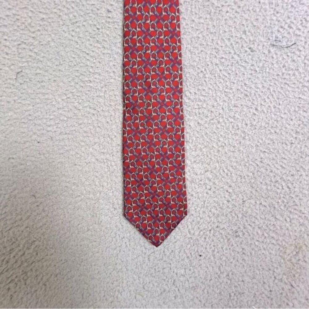 DIOR MENS SILK TIE RED WITH DESIGN